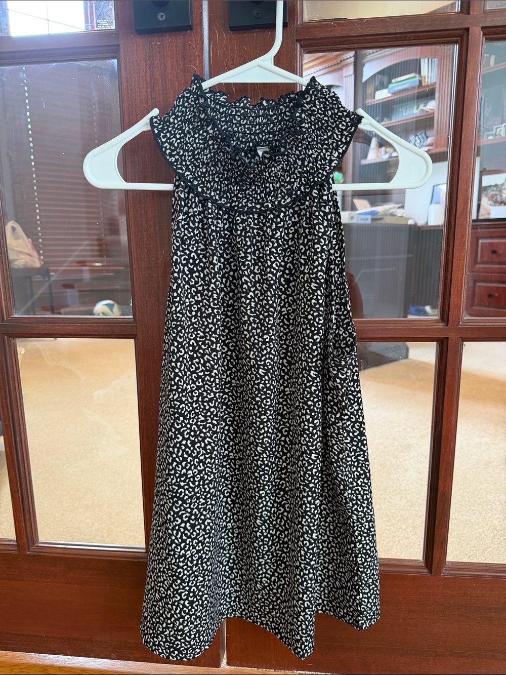 ePretty Black & White Ruffled High-Neck Sleeveless Tunic